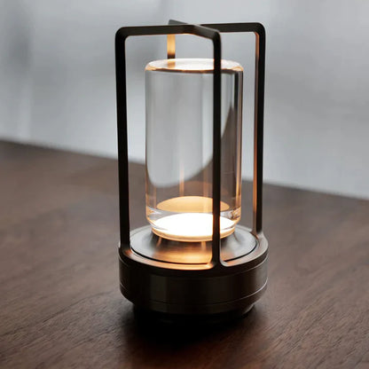 Glow Lantern Cordless Crystal Table Lamp