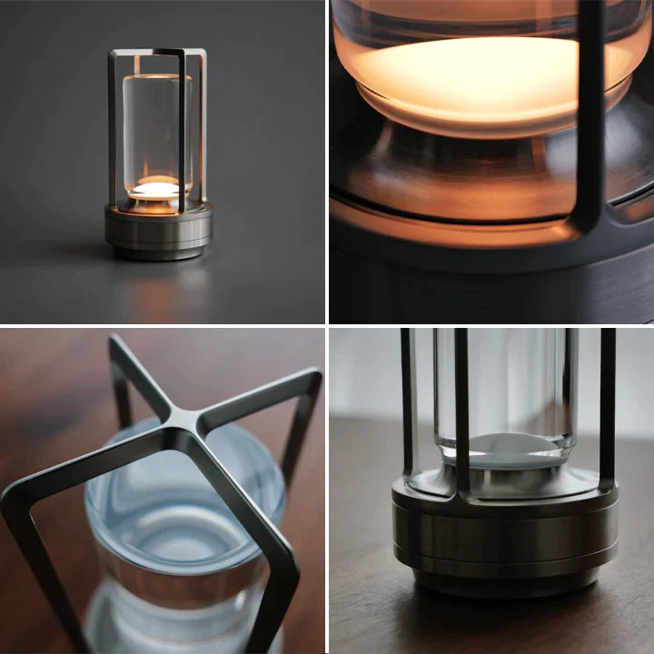 Glow Lantern Cordless Crystal Table Lamp
